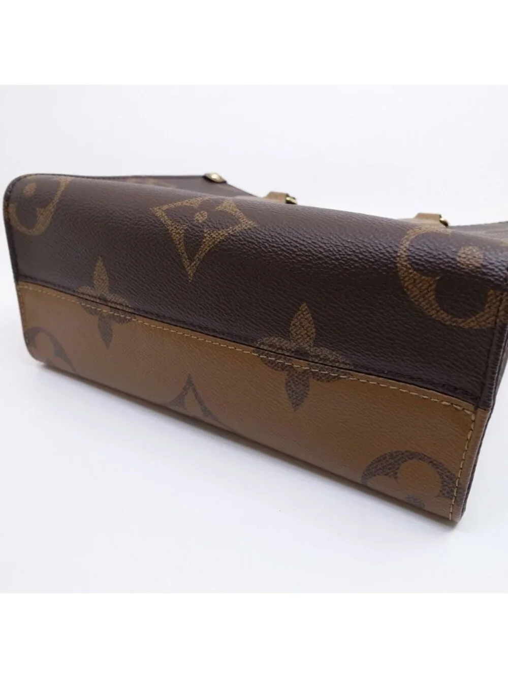 Louis Vuitton On The Go PM Handbag 2-Way Monogram Giant Reverse Gold